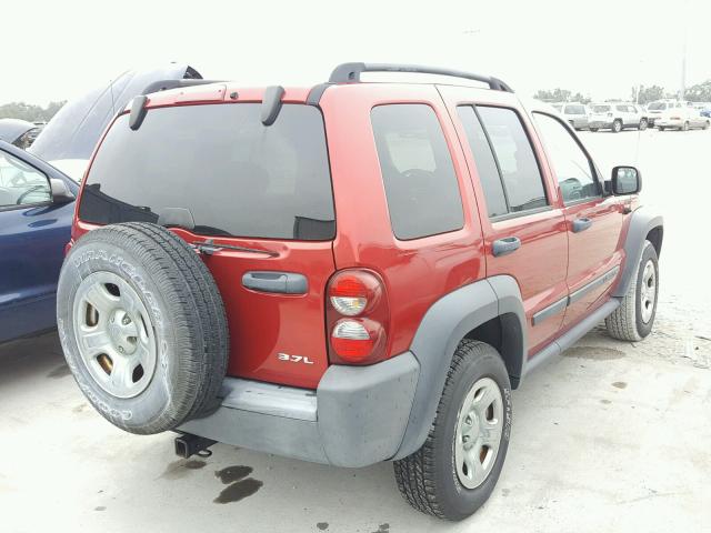 1J4GL48KX6W184771 - 2006 JEEP LIBERTY SP RED photo 4