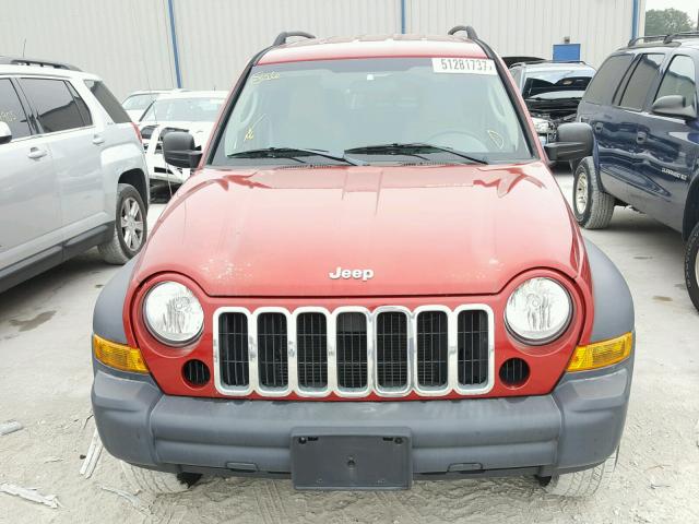 1J4GL48KX6W184771 - 2006 JEEP LIBERTY SP RED photo 9