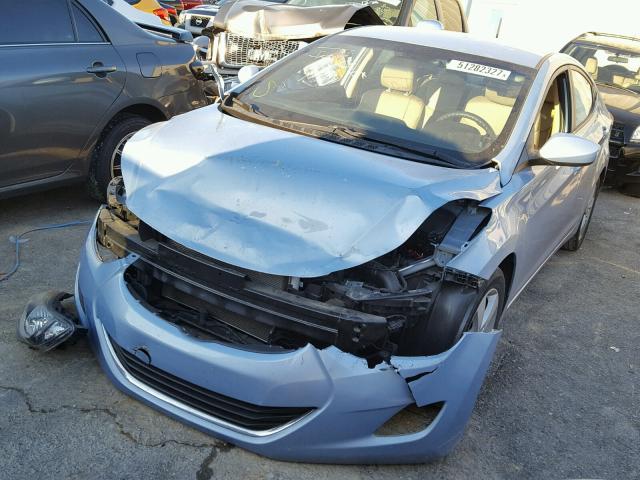 KMHDH4AE9BU119040 - 2011 HYUNDAI ELANTRA GL BLUE photo 2