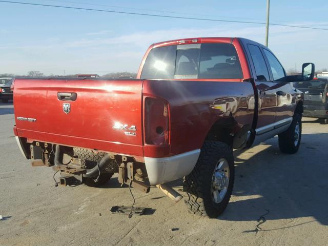 3D7KS28D06G125595 - 2006 DODGE RAM 2500 S RED photo 4