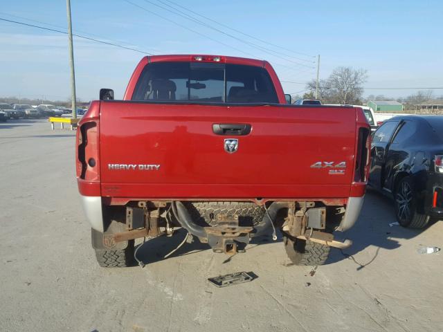 3D7KS28D06G125595 - 2006 DODGE RAM 2500 S RED photo 9