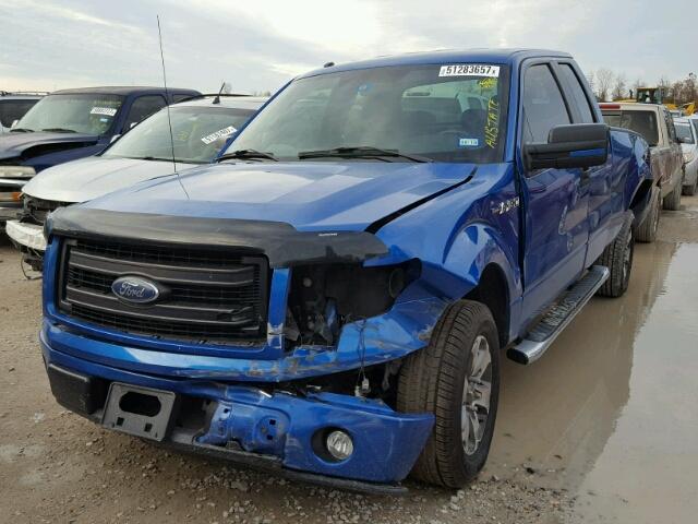 1FTEX1CM4EFC41943 - 2014 FORD F150 SUPER BLUE photo 2