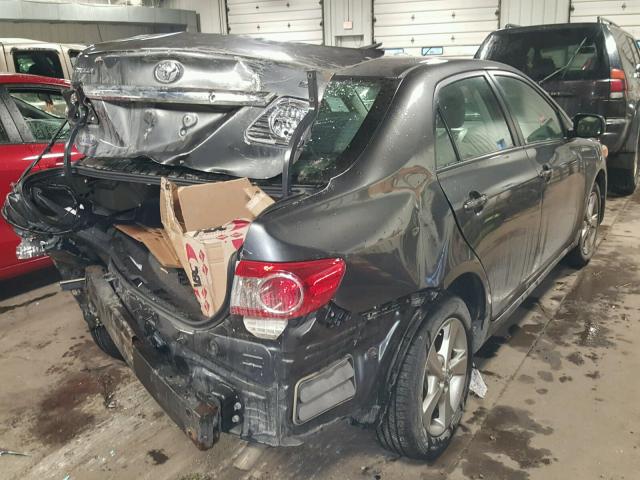 2T1BU4EE1BC576214 - 2011 TOYOTA COROLLA BA GRAY photo 4