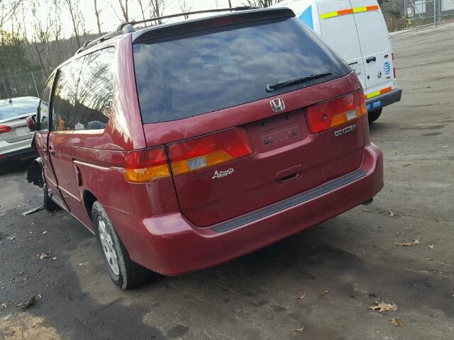 5FNRL186X3B053520 - 2003 HONDA ODYSSEY EX RED photo 3