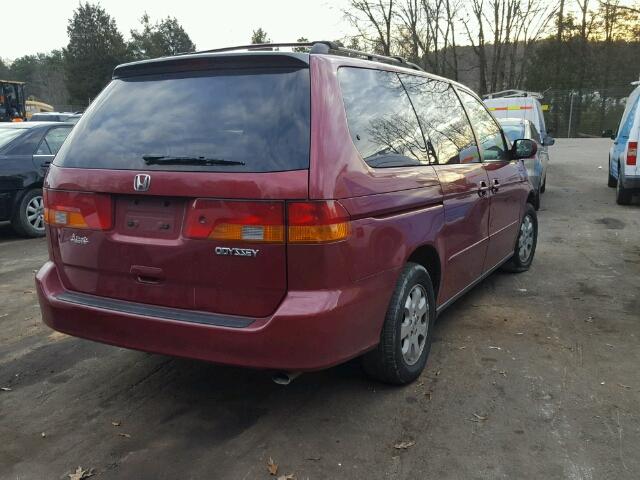 5FNRL186X3B053520 - 2003 HONDA ODYSSEY EX RED photo 4