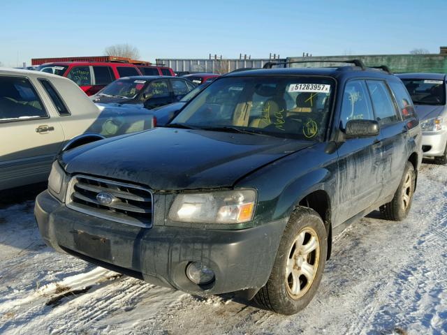 JF1SG63635H742558 - 2005 SUBARU FORESTER 2 GREEN photo 2