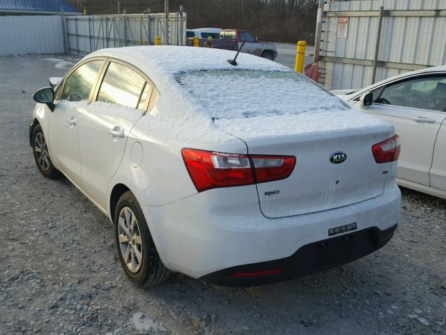 KNADM4A33F6427293 - 2015 KIA RIO LX WHITE photo 3