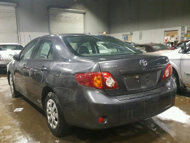 JTDBL40E399037913 - 2009 TOYOTA COROLLA BA GRAY photo 3