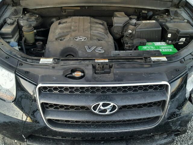 5NMSH73E57H109128 - 2007 HYUNDAI SANTA FE S BLACK photo 7