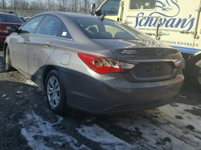 5NPEB4ACXBH169383 - 2011 HYUNDAI SONATA GLS GRAY photo 3