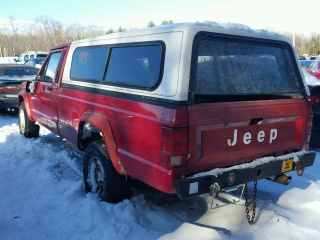 1J7FJ36S5ML520472 - 1991 JEEP COMANCHE P RED photo 3