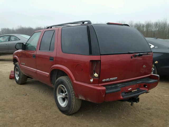 1GNCS13X94K144749 - 2004 CHEVROLET BLAZER RED photo 3