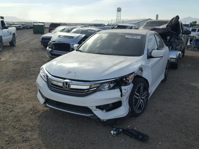 1HGCR2F57HA136280 - 2017 HONDA ACCORD SPO WHITE photo 2