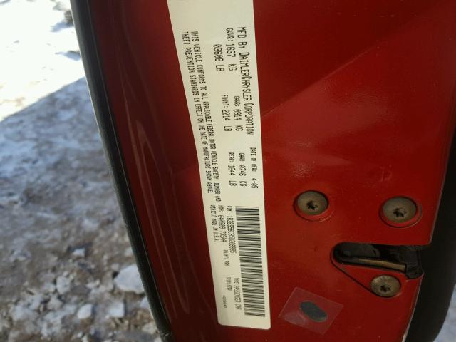 1B3ES56C85D208885 - 2005 DODGE NEON SXT RED photo 10