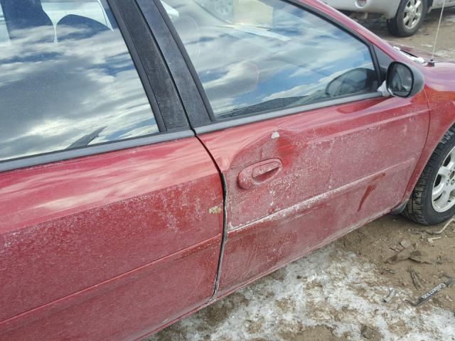 1B3ES56C85D208885 - 2005 DODGE NEON SXT RED photo 9