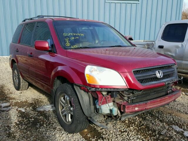 2HKYF18785H555250 - 2005 HONDA PILOT EXL RED photo 1