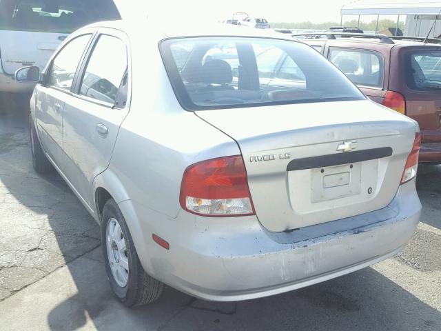 KL1TD52655B375708 - 2005 CHEVROLET AVEO BASE SILVER photo 3