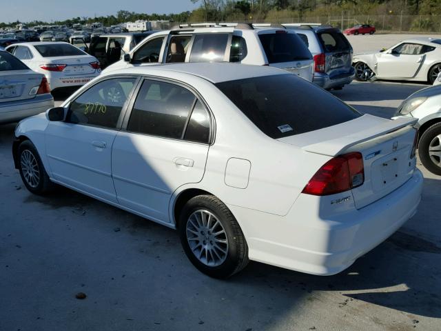 2HGES26745H628387 - 2005 HONDA CIVIC EX WHITE photo 3