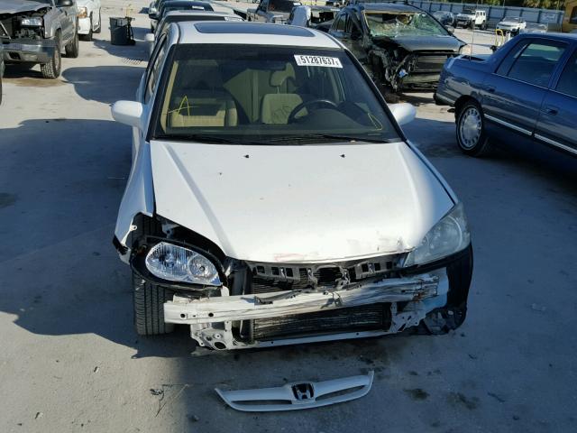 2HGES26745H628387 - 2005 HONDA CIVIC EX WHITE photo 9