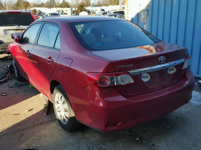 2T1BU4EE7DC027684 - 2013 TOYOTA COROLLA BA RED photo 3