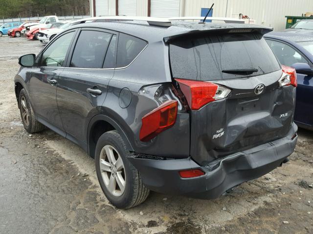 JTMWFREVXDD010762 - 2013 TOYOTA RAV4 XLE GRAY photo 3