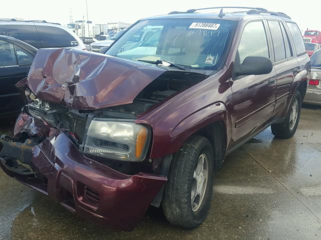 1GNDS13S072245398 - 2007 CHEVROLET TRAILBLAZE MAROON photo 2