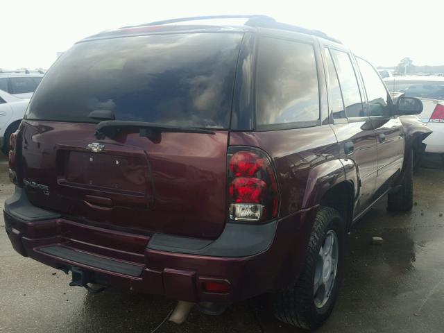 1GNDS13S072245398 - 2007 CHEVROLET TRAILBLAZE MAROON photo 4