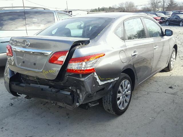 3N1AB7AP4FY273494 - 2015 NISSAN SENTRA S GRAY photo 4