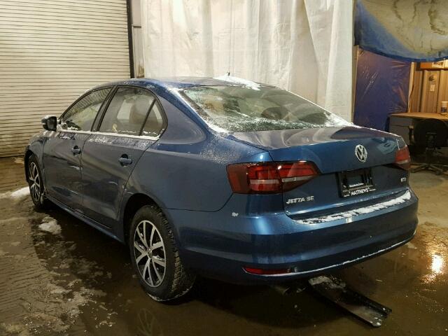 3VWB67AJ8HM372232 - 2017 VOLKSWAGEN JETTA SE BLUE photo 3