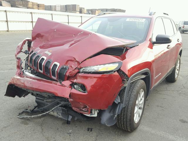 1C4PJMAB9HW530317 - 2017 JEEP CHEROKEE S RED photo 2