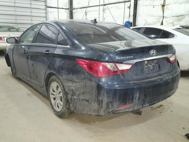 5NPEB4AC9CH330937 - 2012 HYUNDAI SONATA GLS BLUE photo 3