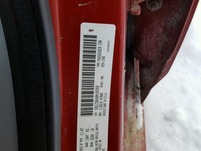 1B3LC56K08N183359 - 2008 DODGE AVENGER SX RED photo 10