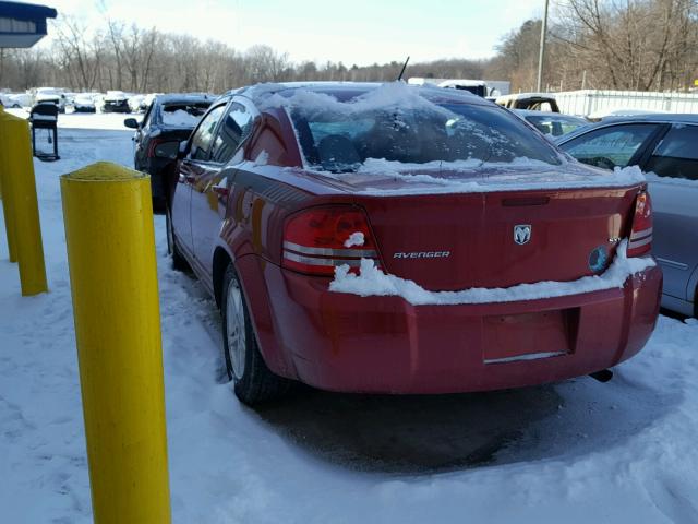 1B3LC56K08N183359 - 2008 DODGE AVENGER SX RED photo 3