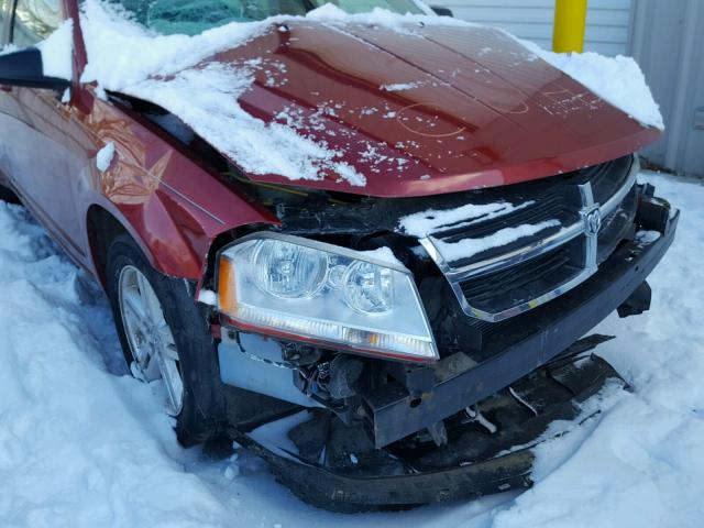 1B3LC56K08N183359 - 2008 DODGE AVENGER SX RED photo 9