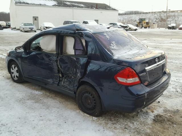 3N1BC11E19L432163 - 2009 NISSAN VERSA S BLUE photo 3