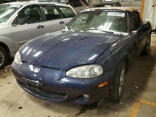 JM1NB353810202302 - 2001 MAZDA MX-5 MIATA BLUE photo 2