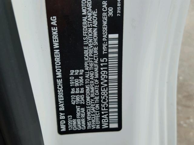 WBA1F5C58EVV99115 - 2014 BMW 228 I WHITE photo 10