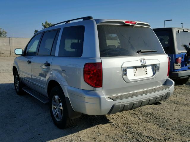 2HKYF18694H509206 - 2004 HONDA PILOT EXL SILVER photo 3