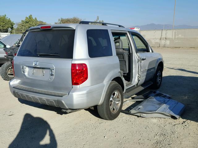 2HKYF18694H509206 - 2004 HONDA PILOT EXL SILVER photo 4