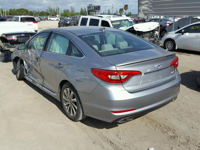 5NPE34AF3FH047851 - 2015 HYUNDAI SONATA SPO SILVER photo 3