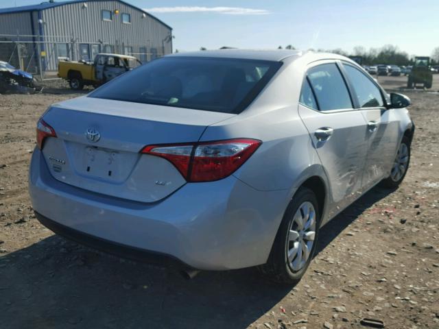 2T1BURHEXEC217487 - 2014 TOYOTA COROLLA L SILVER photo 4