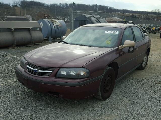 2G1WF52E429234853 - 2002 CHEVROLET IMPALA MAROON photo 2