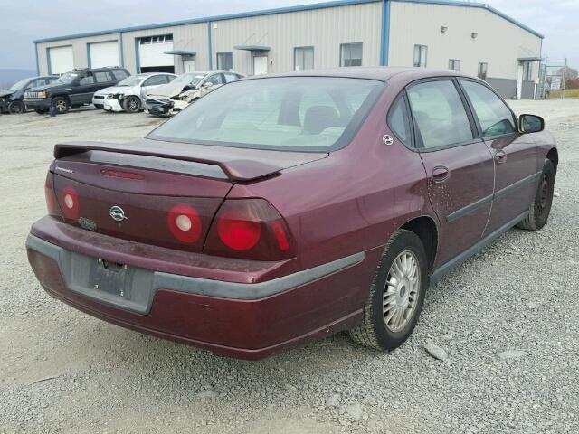 2G1WF52E429234853 - 2002 CHEVROLET IMPALA MAROON photo 4