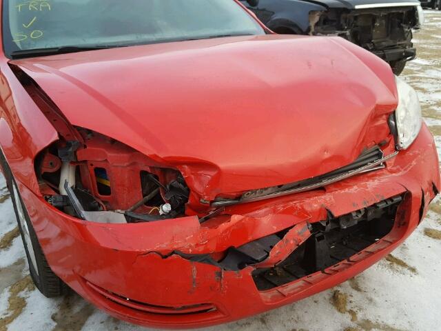 2G1WA5EK7A1232124 - 2010 CHEVROLET IMPALA LS RED photo 9