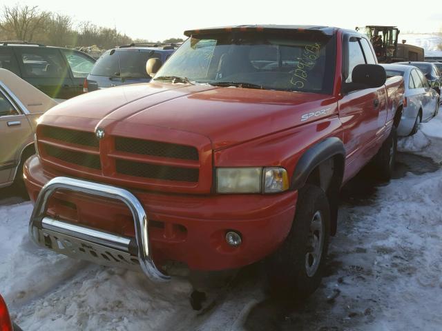 3B7HF13Z51G220944 - 2001 DODGE RAM 1500 RED photo 2