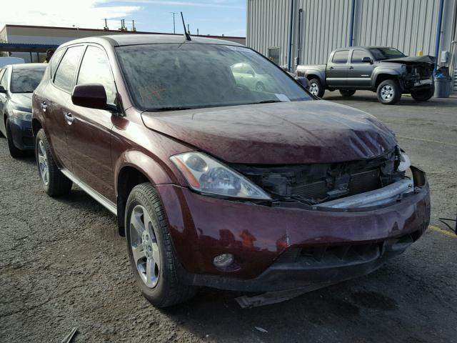 JN8AZ08T85W313749 - 2005 NISSAN MURANO SL MAROON photo 1