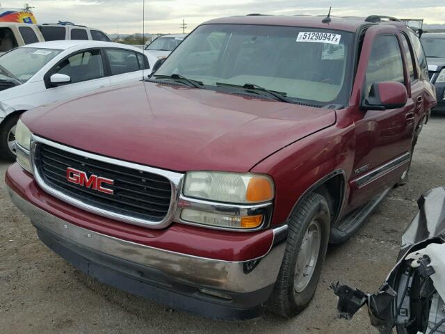 1GKEC13V05R111195 - 2005 GMC YUKON BURGUNDY photo 2