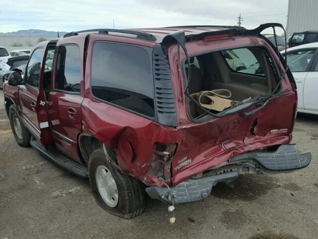 1GKEC13V05R111195 - 2005 GMC YUKON BURGUNDY photo 3