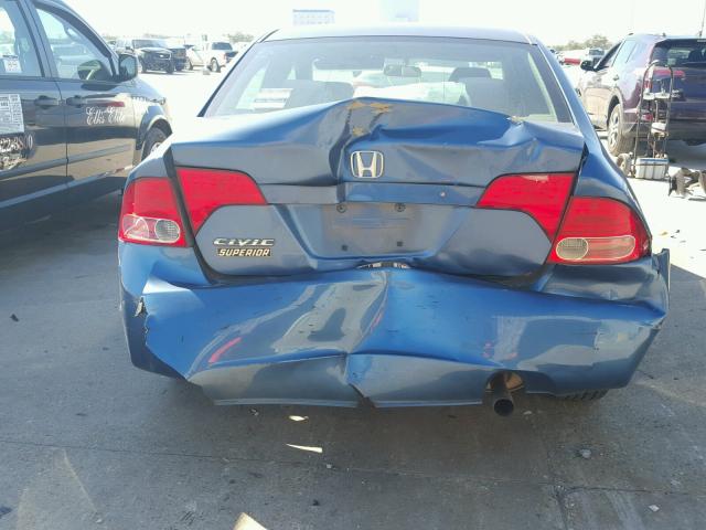 1HGFA16846L013241 - 2006 HONDA CIVIC EX ლურჯი ფოტო 9