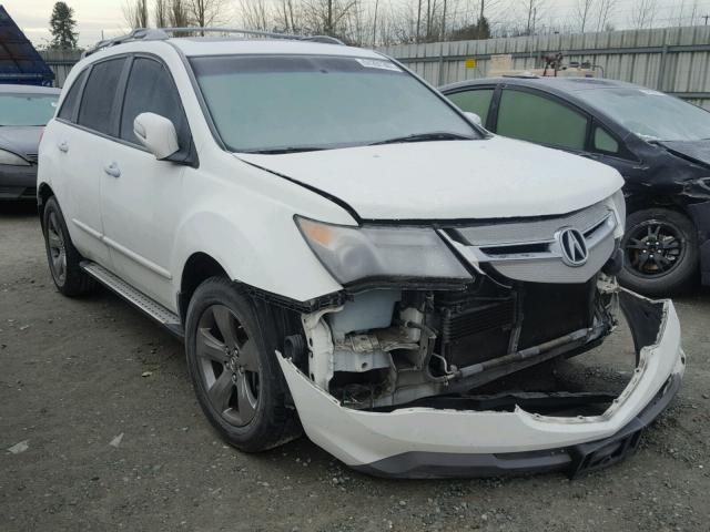 2HNYD28849H509931 - 2009 ACURA MDX SPORT WHITE photo 1